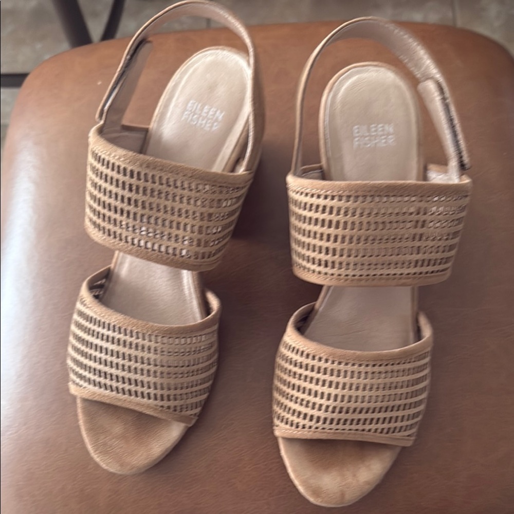 Eileen Fisher Suede Mesh Finn Sandals